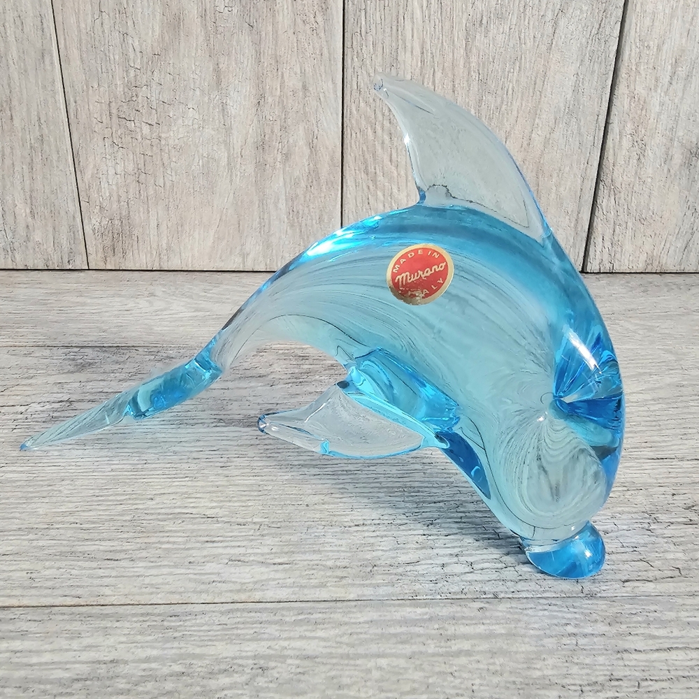 Murano Glass Dolphin w/Original Sticker
